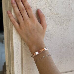 Ted Baker Bow Detail Leather Bracelet in Pink Leather and Rose Gold Plated